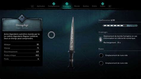 Dague Legendaire Drengiligr Assassins Creed Valhalla