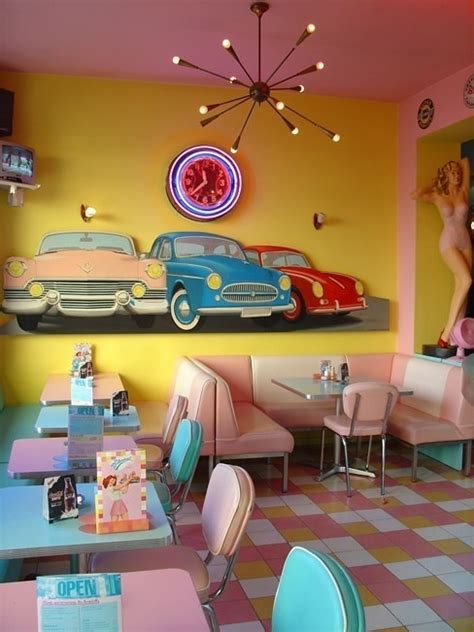 Personalized home diner sign, metal wall art sign, wall decor, american made, nostalgic, vintage style, retro garage art, ps. American diner décor - retro furniture from the 50s, pink ...