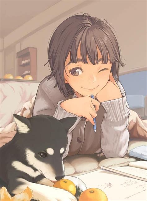 Drawings Art Pictures We Heart It Anime Girl And Dog