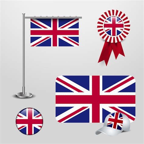 Premium Vector British Flag Design Vector Set