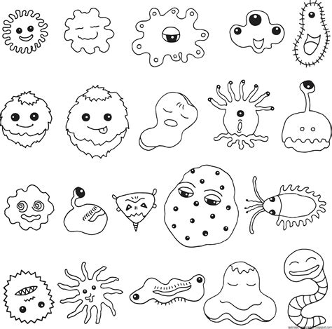 Раскраски Микробы Для Детей Распечатать Telegraph