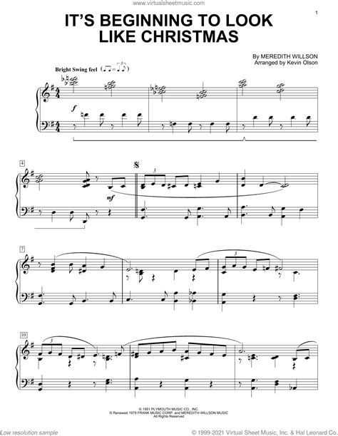 It S Beginning To Look Like Christmas Arr Kevin Olson Sheet Music E Z Play