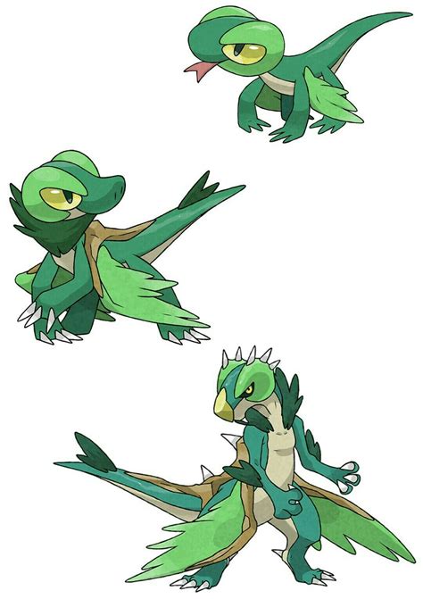 Fakemon Gleafard Grass Lizaero Grass And Reptiling Grassflying Pokemon Pokémon