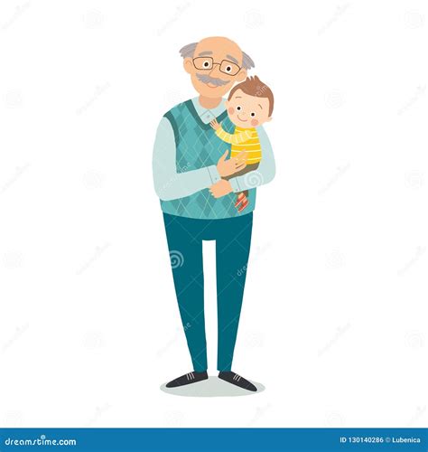 Grandfather And Grandson Indulge Grandfather Carrying Grandson Vector