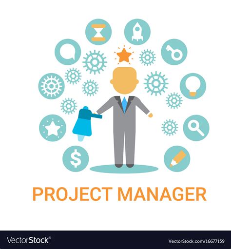 Project Manager Icon Business Process Leader Vector Image