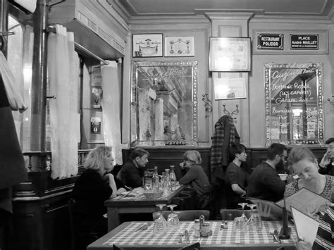 Cremerie Restaurant Polidor Dining Room In Black And White Paris France