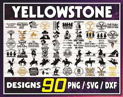 90 Yellowstone Bundle Svg Png Dxf Yellowstone Symbols Yellowstone Labels Yellowstone Dutton