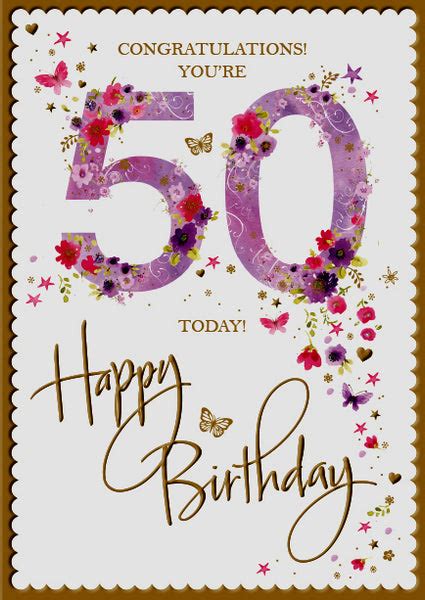 50th Birthday Card Woman 5052818020133 50th Birthday Card 50th