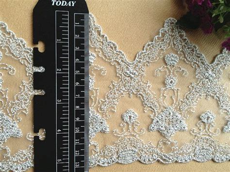 Silver Lace Trim Tulle Lace Bridal Trim Lace Embroidered Lace Fabric