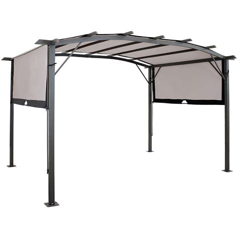 Buy Sunnydaze 9 X 12 Foot Steel Arched Pergola With Retractable
