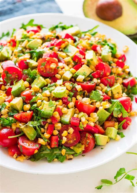 Grilled Corn Salad With Avocado Wellplated Com