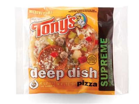 Based in marshall, minnesota, the company sells frozen foods from home delivery trucks, in grocery store freezers, by mail, and to the food service industry. TONY'S® Deep Dish 5" Supreme Pizza -IW