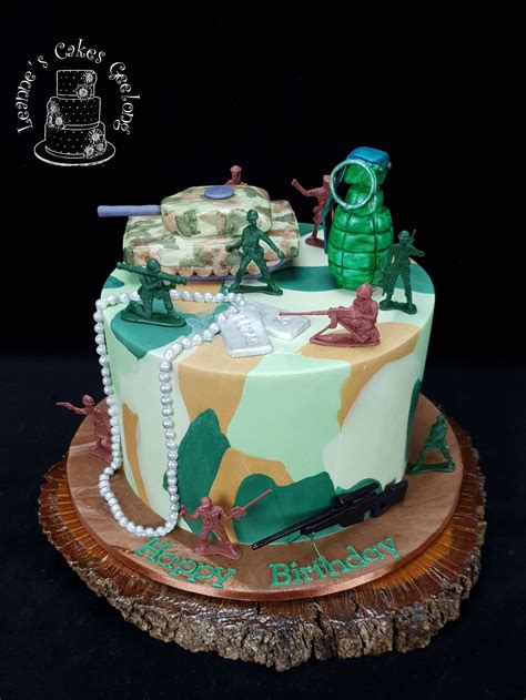 Please don't push anyone's face into the cake as there is a risk of serious injury caused by dowel rods, toys, decorations, fruits or fillings etc. Another army themed cake with camouflage fondant and hand ...