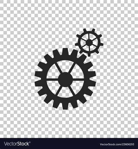 Gear Icon Isolated On Transparent Background Vector Image