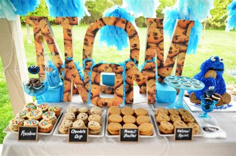 Sesame street awesome buds elmo/cookie monster 4 piece toddler bed set, blue/red/green. Kara's Party Ideas Chic Girl Blue DIY Cookie Monster ...