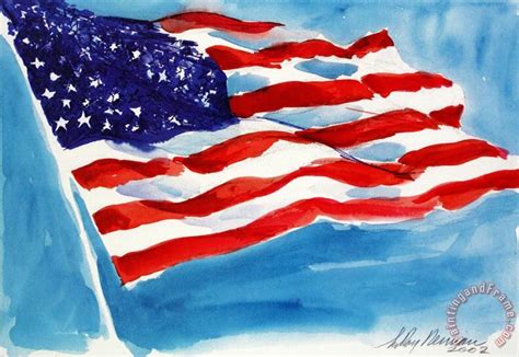 Leroy Neiman American Flag Painting American Flag Print For Sale