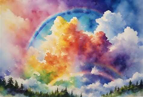 Rainbow Sky Clouds Free Stock Photo Public Domain Pictures