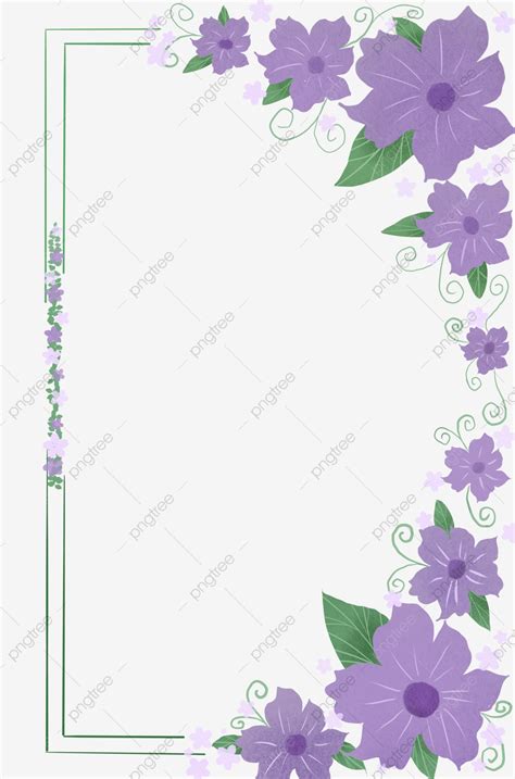 Frontera De Flores Moradas PNG Púrpura Flores Frescas Flores PNG y