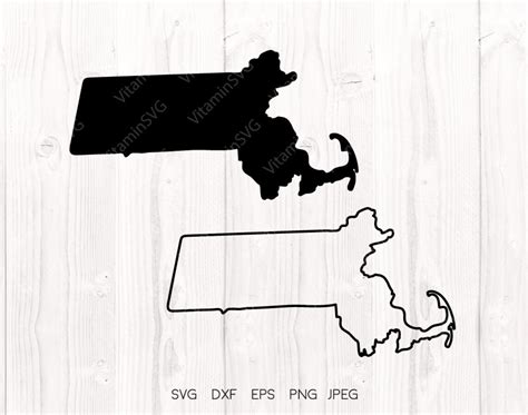 Massachusetts Svg File Massachusetts State Massachusetts Etsy