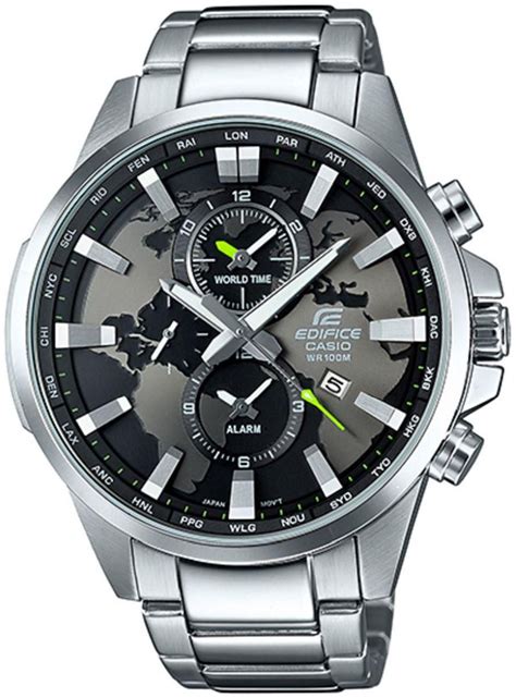 casio edifice watch for men chronograph analog stainless steel strap silver efr 303d