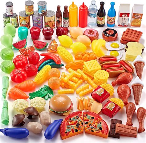 Shimfun Play Food Set 143 Piece Play Food For Kids Kitchen Toy Food