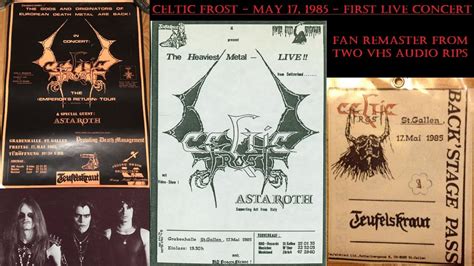 Celtic Frost First Live Show May 17 1985 At Grabenhalle St Gallen Switzerland Fan