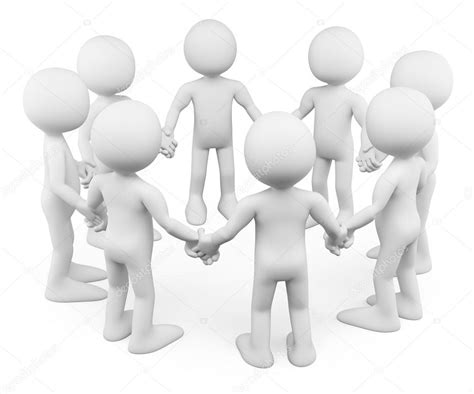 3d White People All Work Together Hand In Hand — Stock Photo © Real