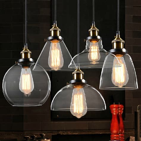 Retro Lamps Glass Pendant Lamps Vintage Hanging Light American Loft