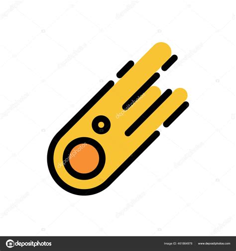 Comet Fireball Meteor Icon Filled Outline Style Stock Vector Image By