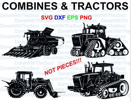 Combine Svg Tractor Svg Farm Tractor Svg Car Vector Etsy