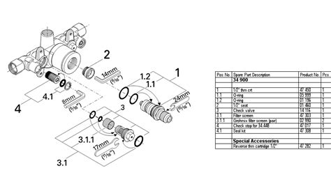 Grohe allure brilliant thermostatic shower valve series spare parts. Grohe 34 900 1/2 Thermostatic Valve Replacement Parts