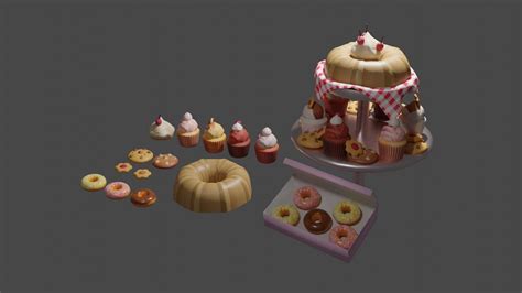 Desserts Pack Vol 1 Free Vr Ar Low Poly 3d Model Cgtrader