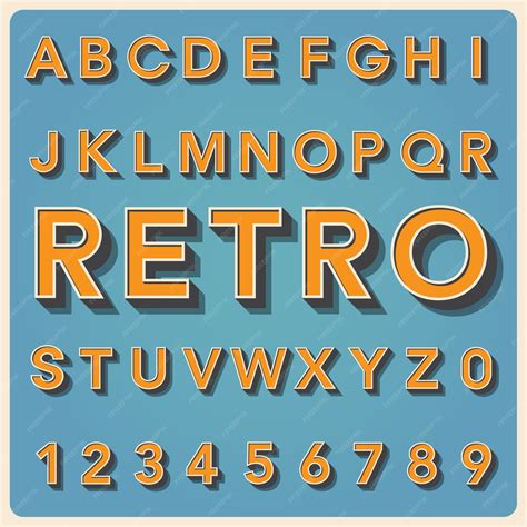 Premium Vector Retro Type Font Vintage Typography