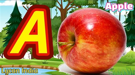 Abcdefgh English Alphabet With Words A For Apple Kids Channel