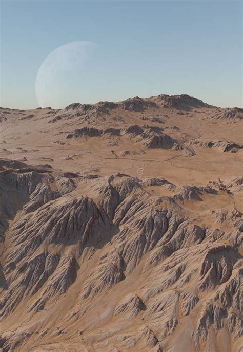 Landscape Of An Alien Desert Planet Stock Image Image Of Cliffs