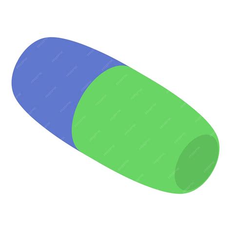 Premium Vector | Blue green capsule icon isometric of blue green