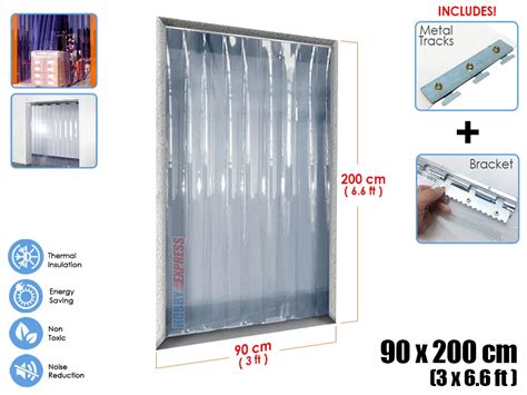 Arrowzoom 3 X 66 Ft 90 Cm X 200 Cm Pvc Strip Plastic Curtain