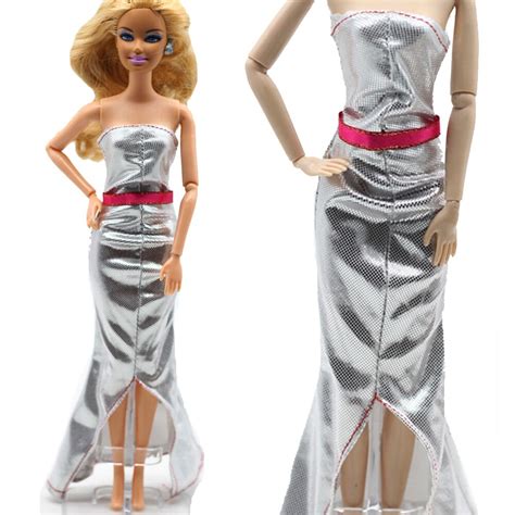 Long Dress For Barbie Dolls Sexy Bra Top Slit Skirt For Girl Dolls