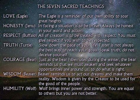 The Seven Sacred Teachings Just A Witch Pinterest