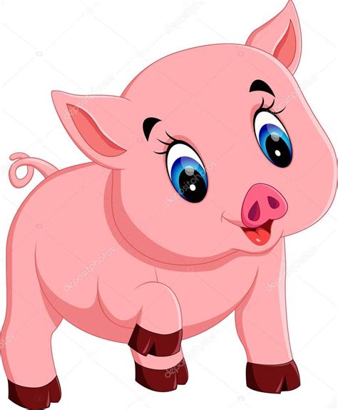 Illustration Of Cute Baby Pig Cartoon — Stock Vector © Hermandesign2015