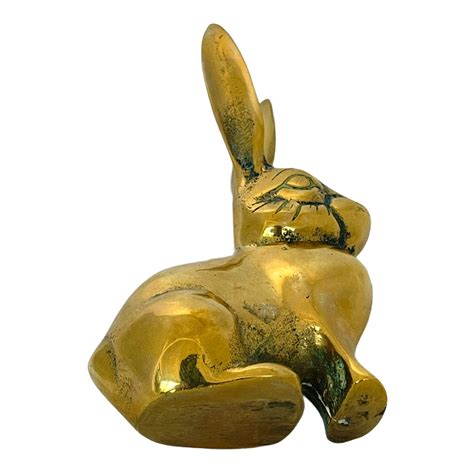 Vintage Brass Rabbit Figurine Small Brass Bunny Figurine Etsy