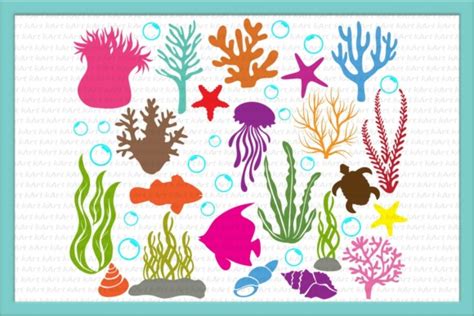 Under The Sea Coral Bubbles Ocean Life Sea Animals Clipart