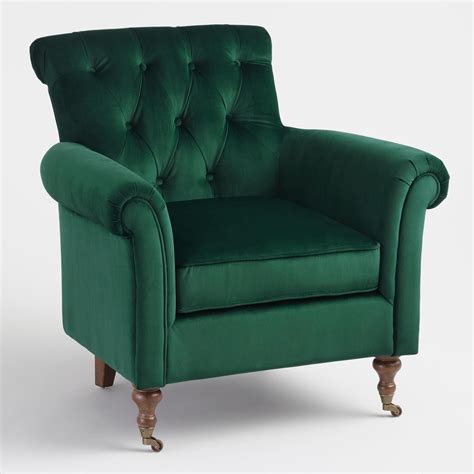 Dark Green Dimitra Roll Arm Chair By World Market Greenbedroom Green