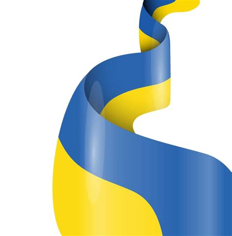 Vector Abstract Blue And Yellow Flag Of Ukraine Ribbon Silk Fabric