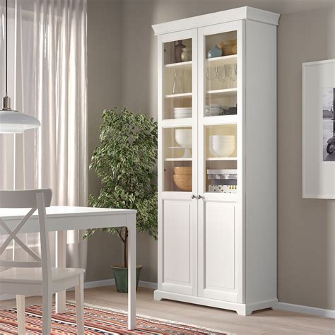 Liatorp Bookcase With Glass Doors White 96x214 Cm Ikea