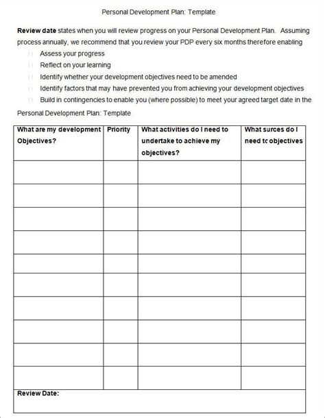 You can find plenty of free sample templates online which you can further customize according to your needs. 11+ Personal Development Plan Templates | MS Word, Excel ...