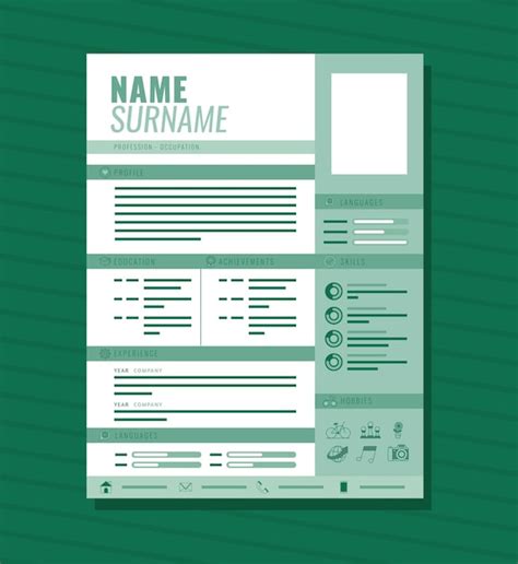 Curriculum Vitae Verde Vetor Premium