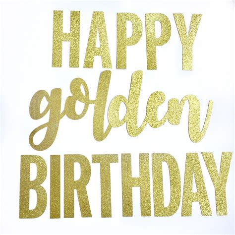 Happy Golden Birthday Glitter Banner Golden Birthday Party