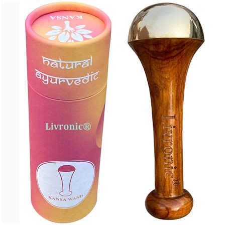 livronic® kansa wand face body and foot massager foot massager with wooden handle for