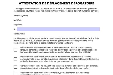 Des modèles d'attestations de déplacement à télécharger gratuitement. Attestation de déplacement dérogatoire : nouvelle version ...